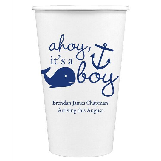 Ahoy It's A Boy Paper Coffee Cups